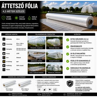 Áttetsző fólia 4,5m széles