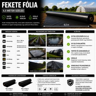 Fekete fólia 6,5m