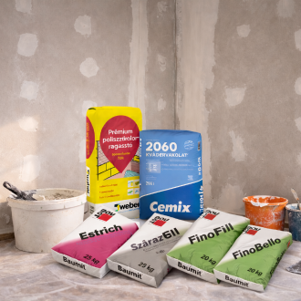 Zsákos kiszerelésű anyagok – glett, cement és társai